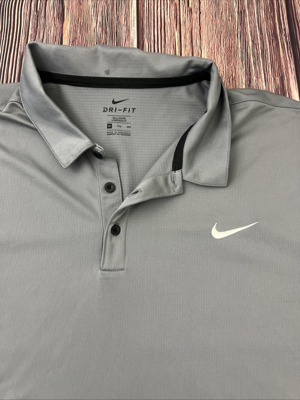 Nike Shirt Men’s Size 2XL Polo Dri-Fit Gray Short Sleeve